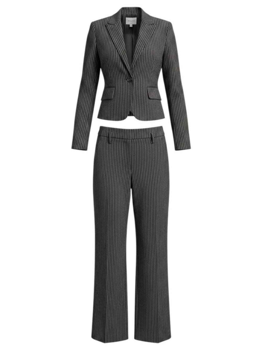 Body By Victoria Pinstripe Two-Piece Suit Blazer & Wide-Leg Trousers Size 6